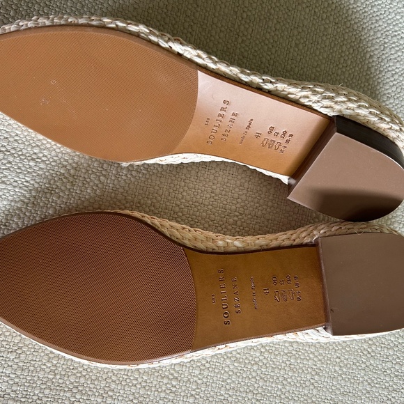 Souliers Sezanne Low Anya Ballerina Flats Ivory  Size 10 IT 41 - Picture 6 of 7